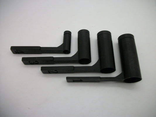 Adustable powder or shot scoops set of 4